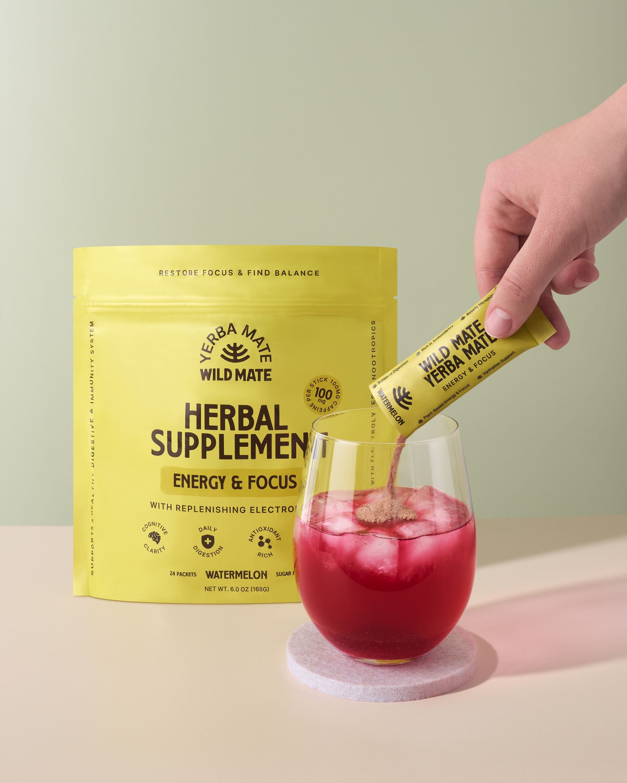 Wild Mate Yerba Mate Stick Packs | Balanced Energy with Electrolytes