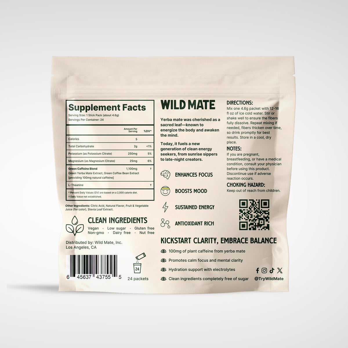Wild Mate Yerba Mate Energy Drink Mix Variety Pack | Wild Mate 24 Servings