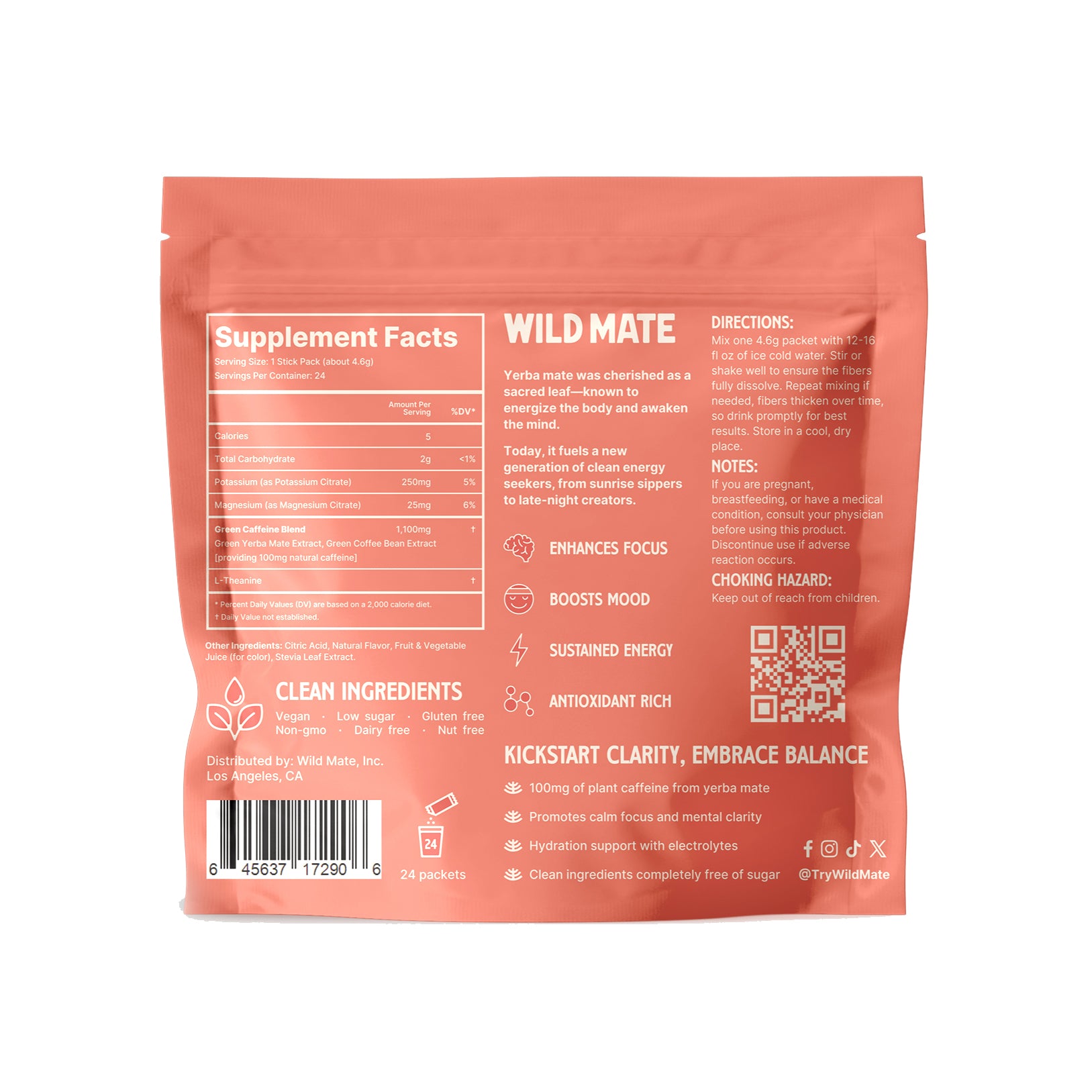 Wild Mate - Watermelon (Yerba Mate Stick Packs)