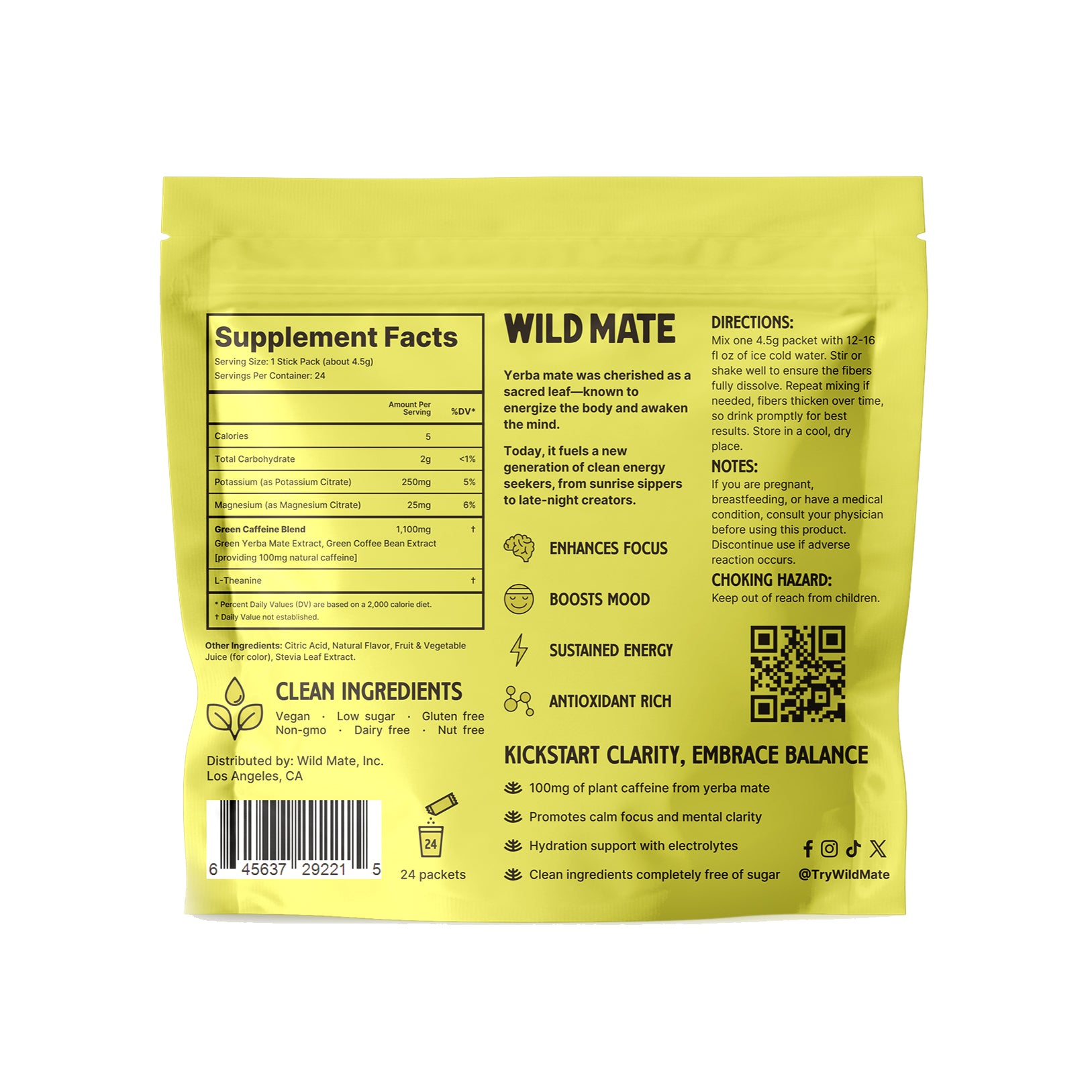 Wild Mate - Watermelon (Yerba Mate Stick Packs)